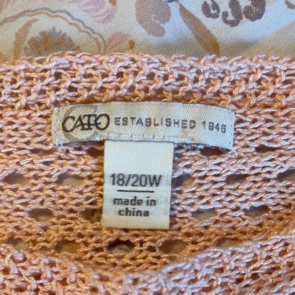 *NWOT* Cato Pale Pink Knit Long Sleeve Sweater | Size 18/20W - Picture 5 of 5